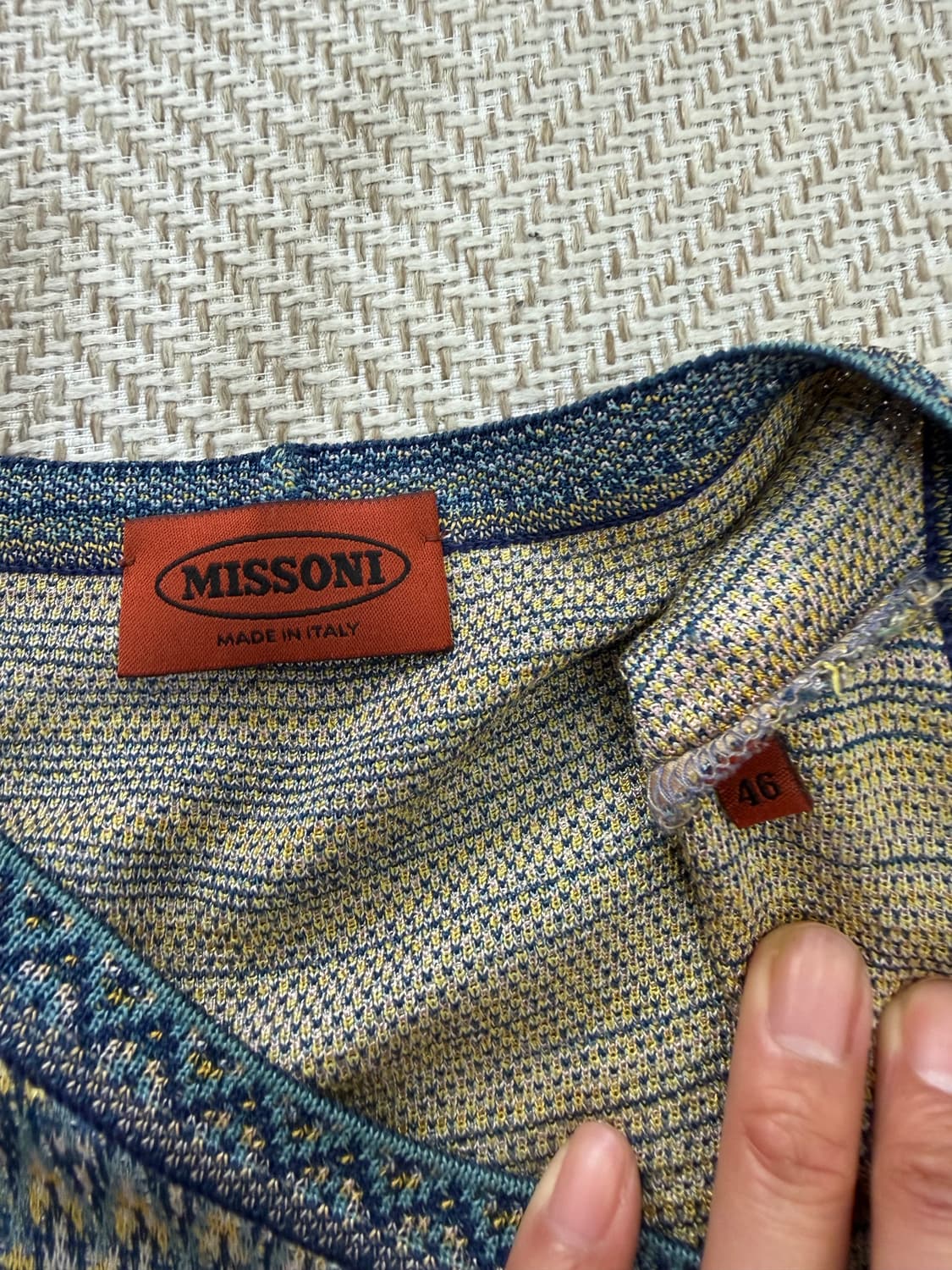 정품) 미쏘니 여성 니트 반팔티 46(66) 상품이미지6