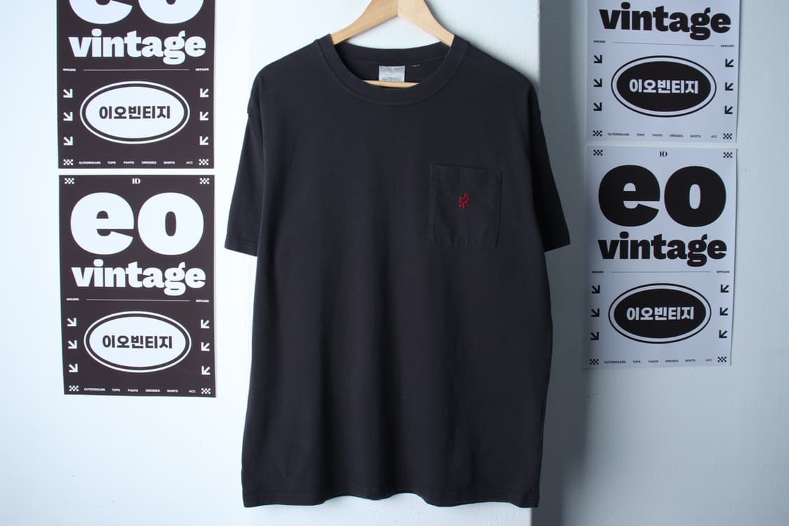 (XL-2XL) 그라미치 반팔 티셔츠 포켓 블랙 에이징-H32243 상품이미지2