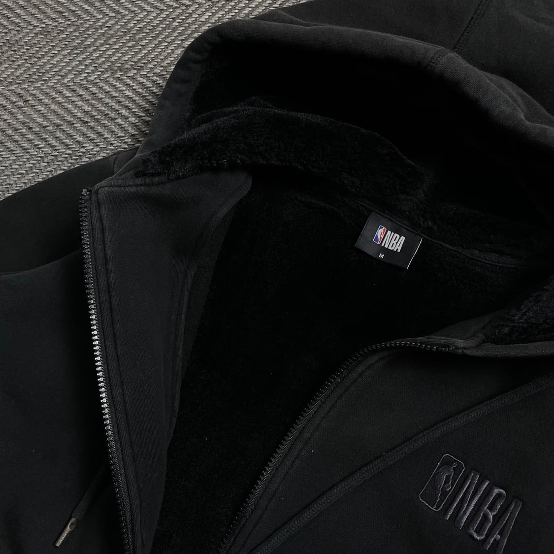 NBA 자수로고 양털 후드집업 블랙 y 4554 상품이미지6