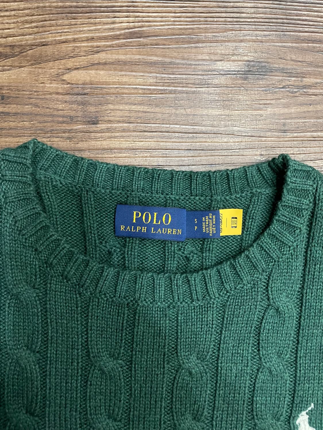 폴로 랄프로렌 케이블 니트 코튼 스웨터 그린 상품이미지6