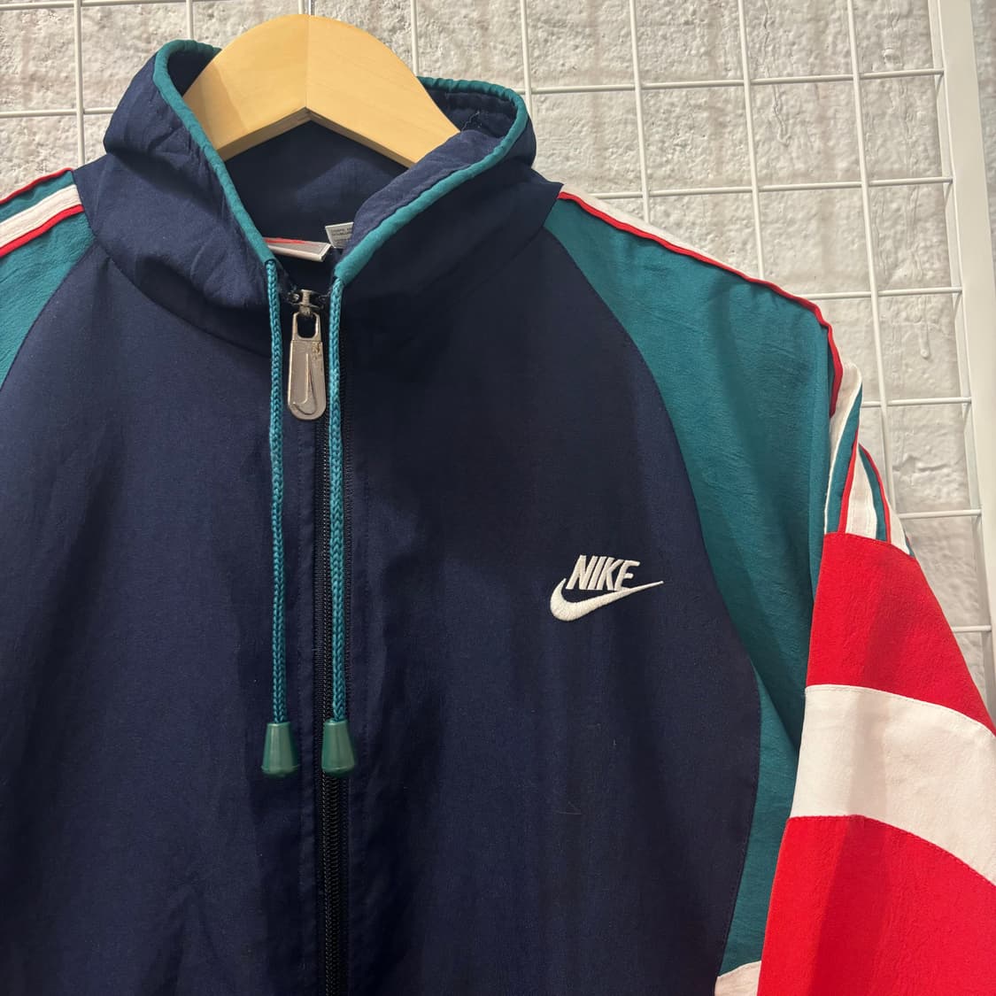 90s 나이키 올드스쿨 배색 빅 로고 바람막이 2XL 상품이미지5
