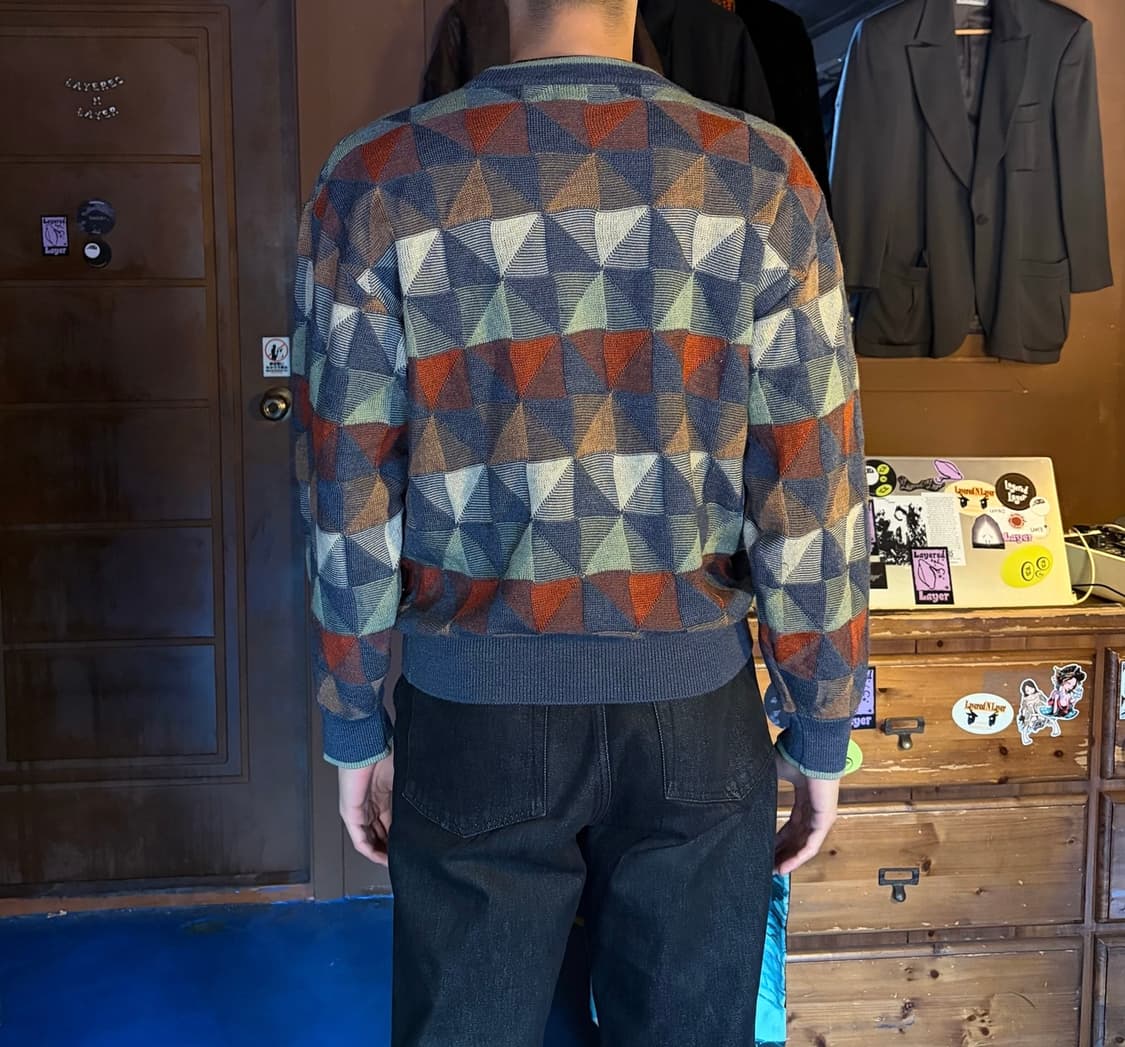JAPANESE VINTAGE MIX WOOL CHECK KNIT 상품이미지3