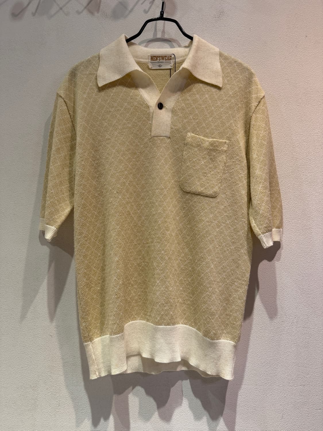 80s Knit Open Collar Polo Shirt 상품이미지2