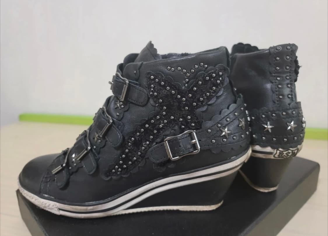 아쉬 스터드 레이스 블랙 웨지스니커즈 37 상품이미지1