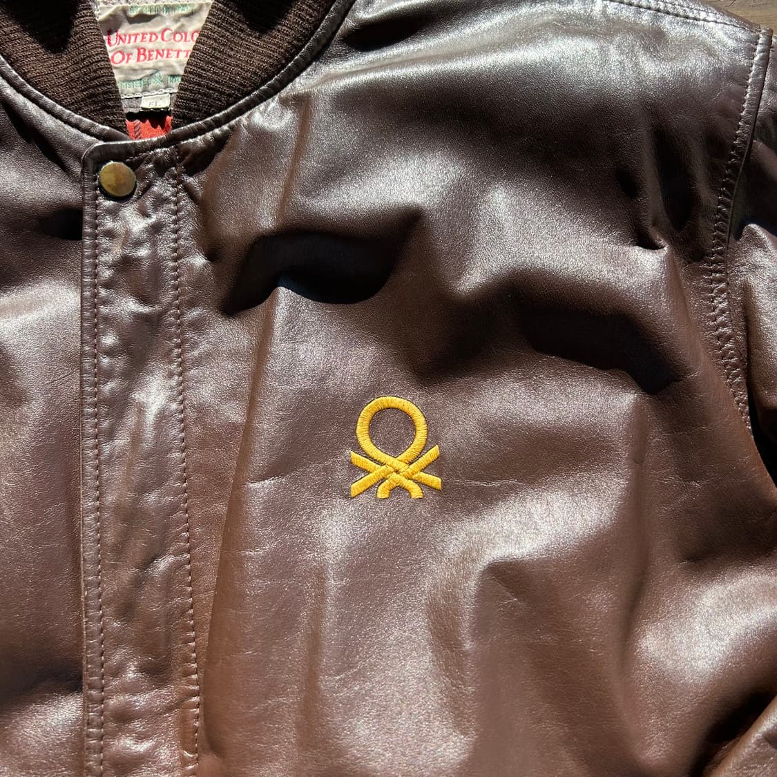 [2XL] 베네통 자수 포인트 소가죽 자켓 상품이미지3