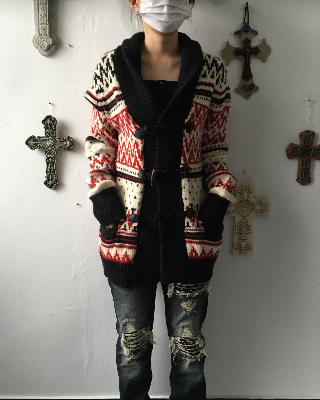 Duffle button cowichan knit cardigan 상품이미지1