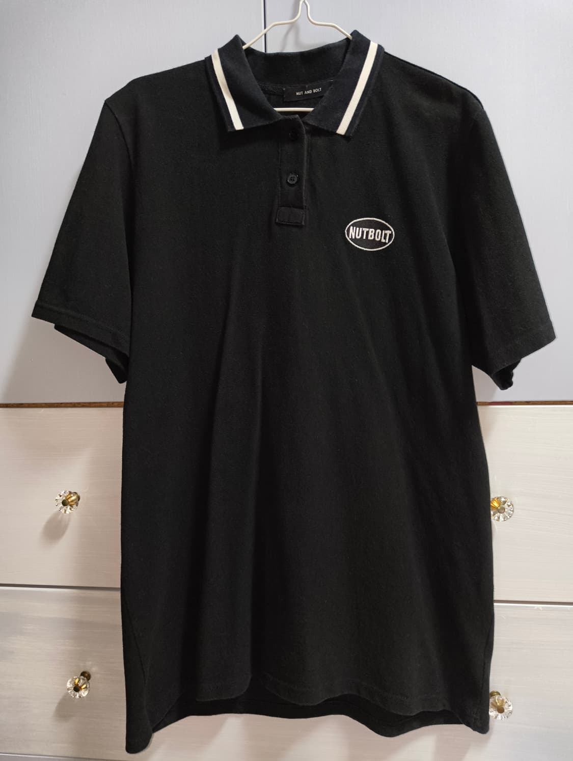 너트앤볼트 반팔 카라 미니원피스 블랙 상품이미지1