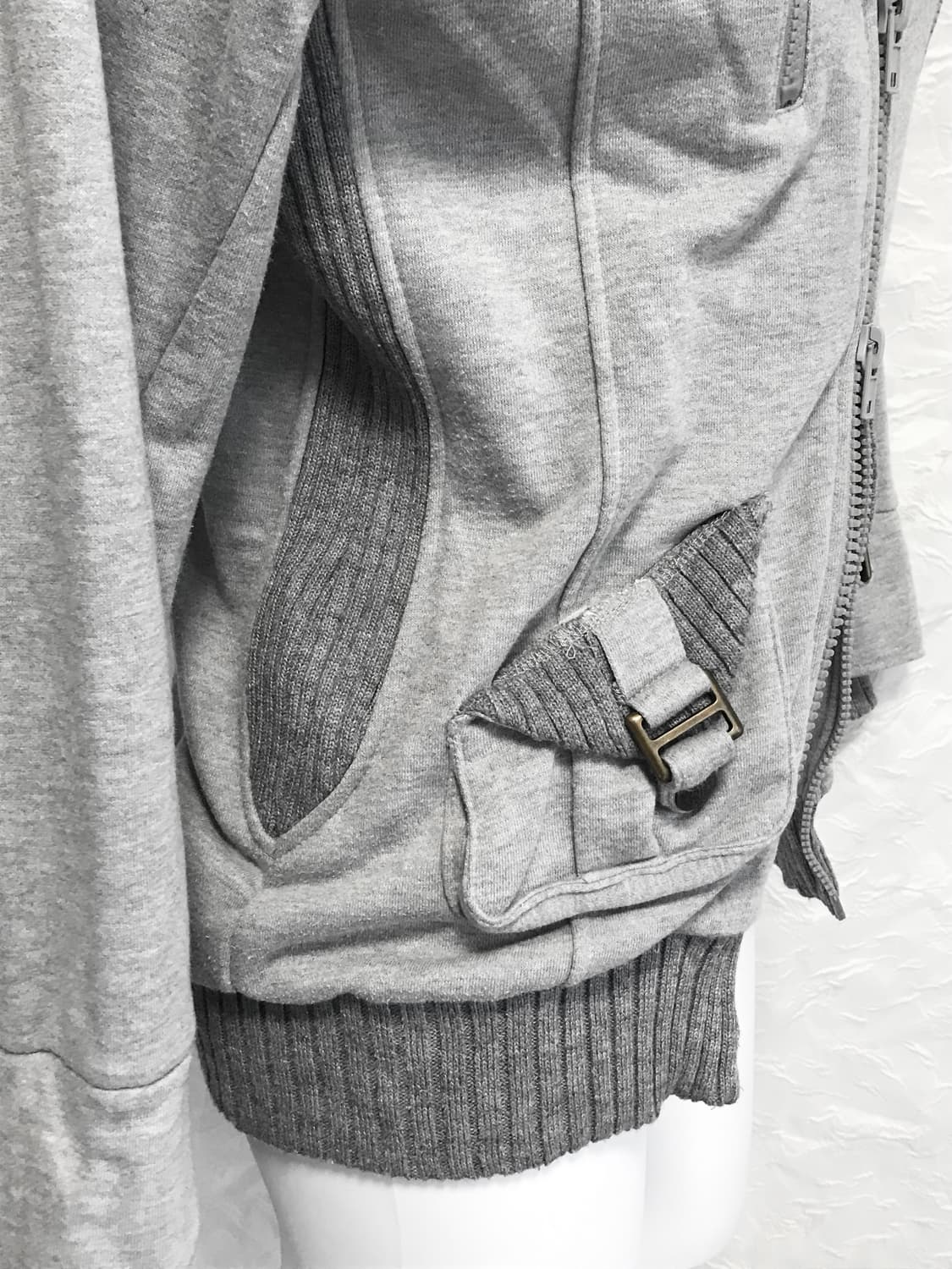 빈티지 chuxxx 펑크 y2k 하이넥 골지 투웨이 후드 집업 상품이미지8