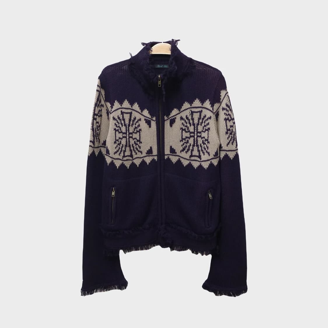 SPIRAL SPICE Y2K무드 그런지 니트 집업 63422 상품이미지1