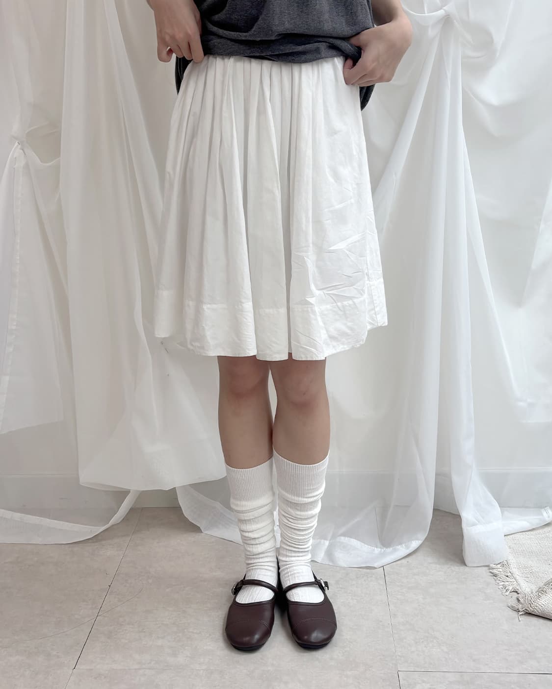 uniqlo summer white flare skirt 상품이미지1