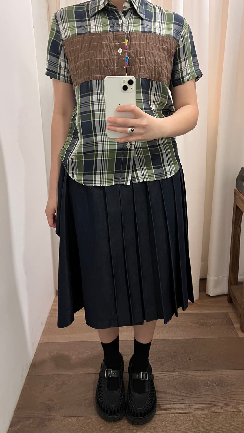 Check Frill Reversible Blouse 상품이미지7