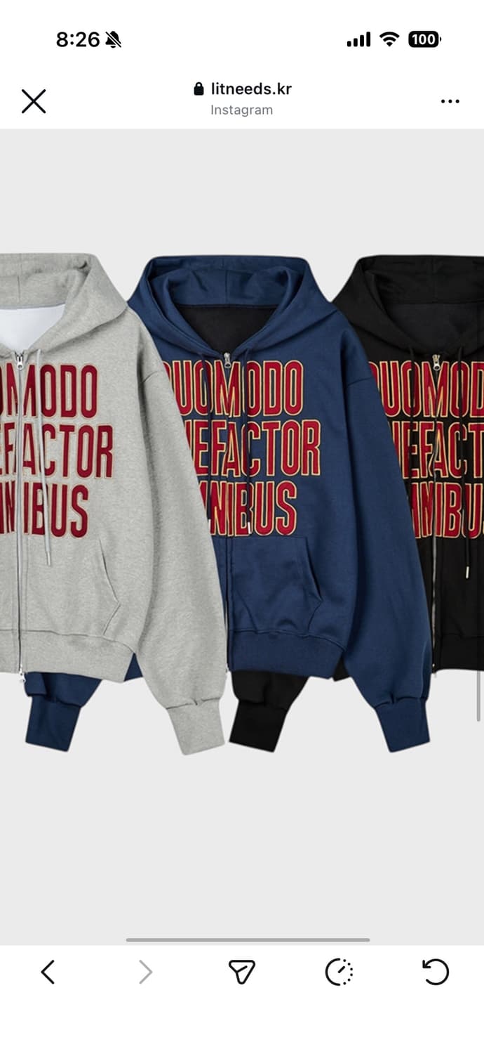 PM benefactor 너드 배색 크롭 후드집업 상품이미지2