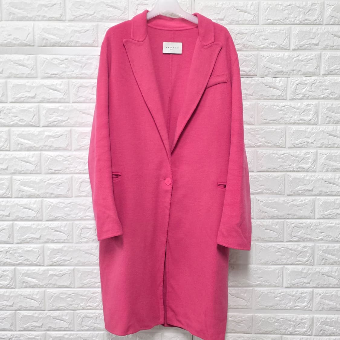 택포) 산드로 Sandro 모혼방 핑크 코트 L 상품이미지1