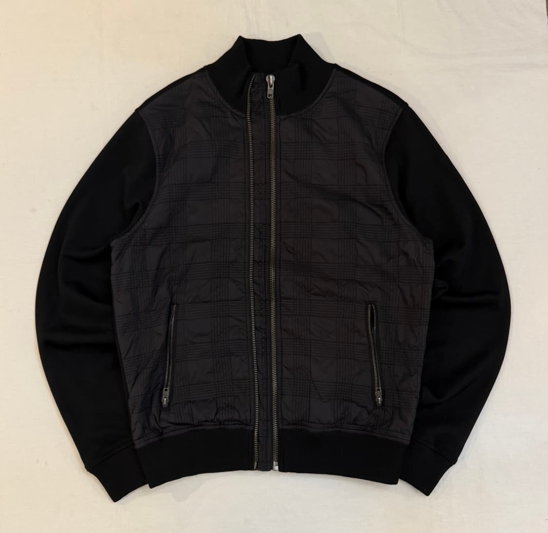 SCHOTT NYC 쇼트 하이브리드 퀼팅 봄버자켓 블랙 상품이미지1