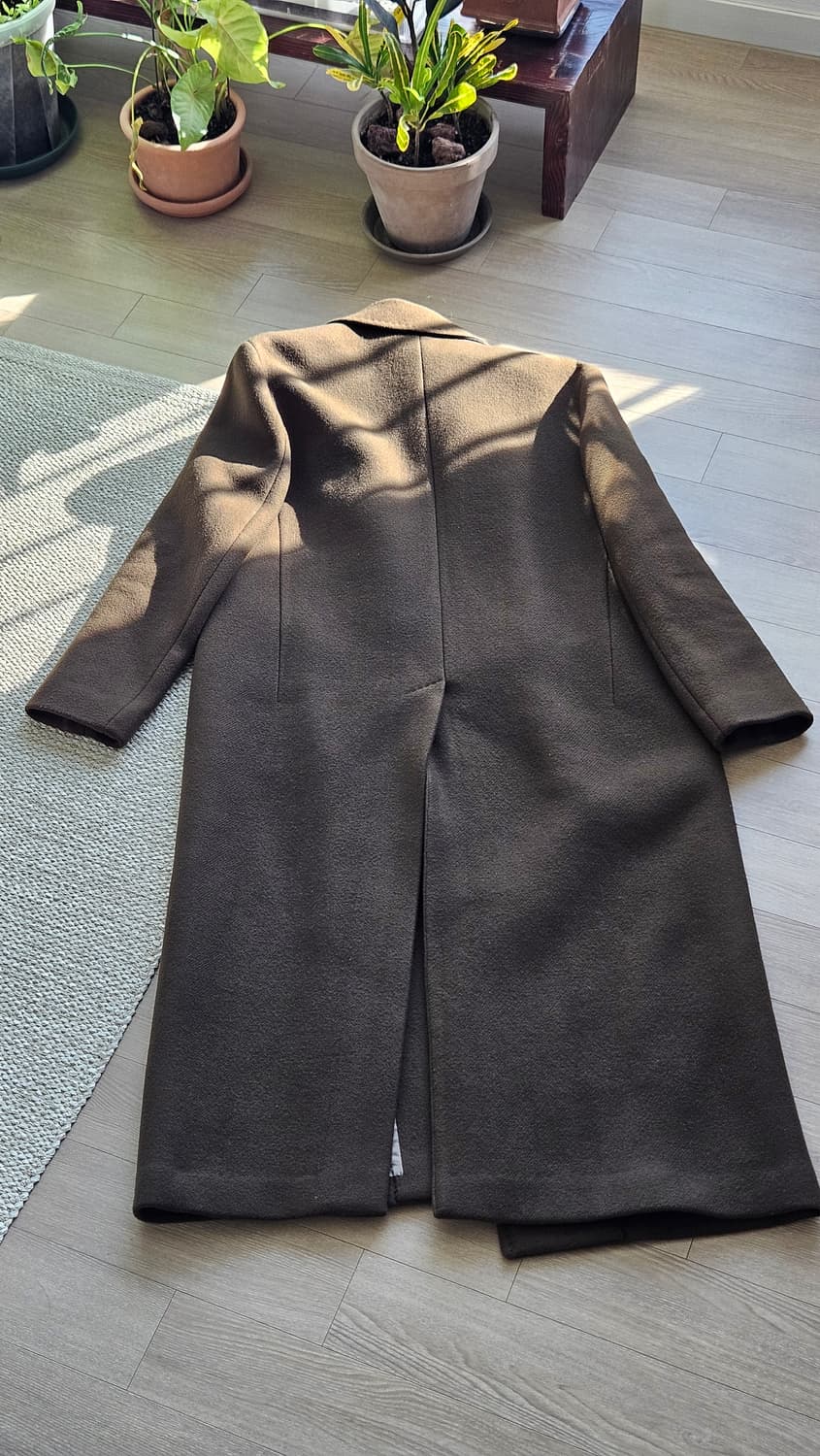 이태리 원단 캐시미어 혼방 롱코트. 카키브라운 (55) 상품이미지3