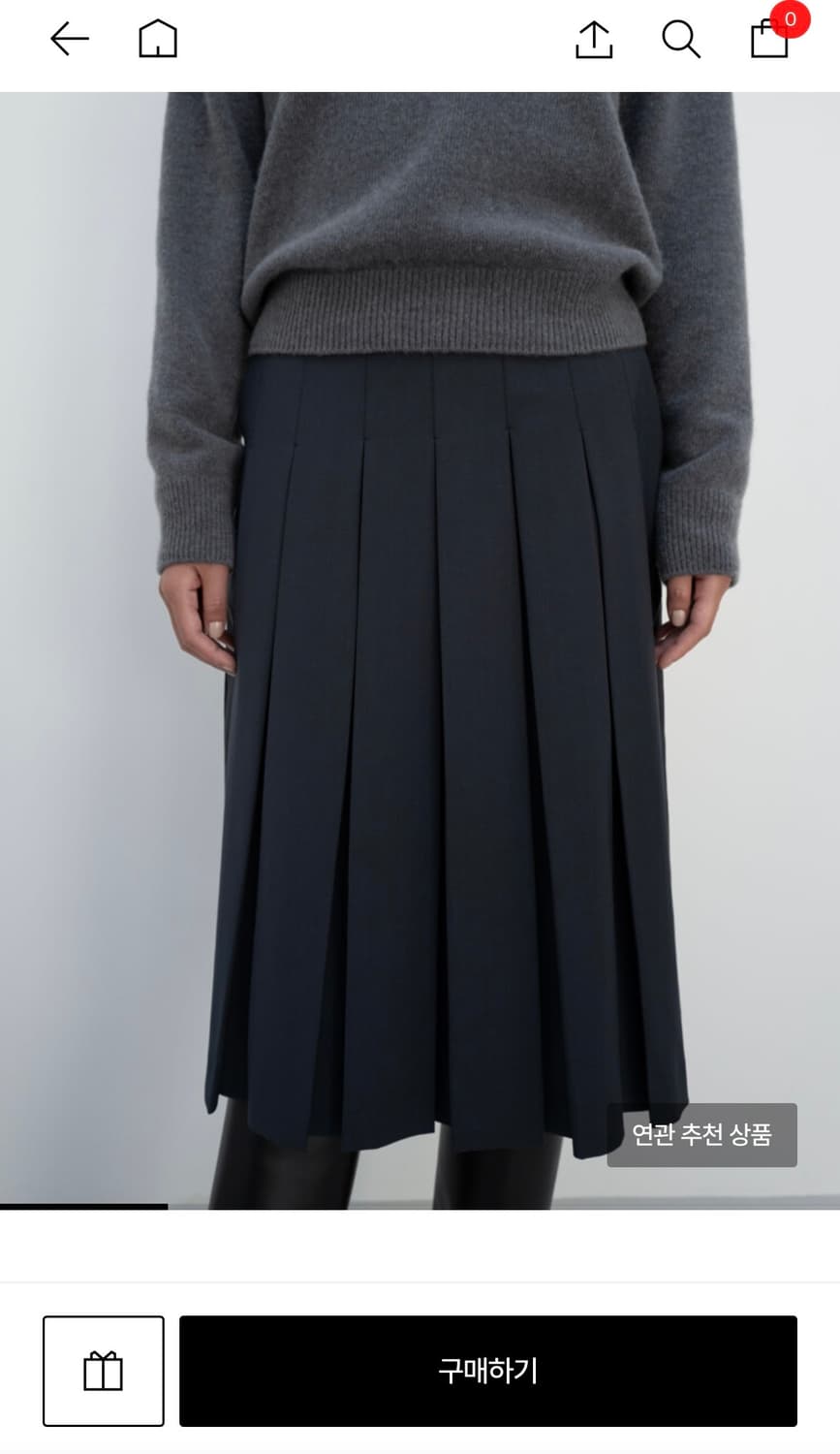 LFM 울 플리츠 스커트 블랙 S 상품이미지3