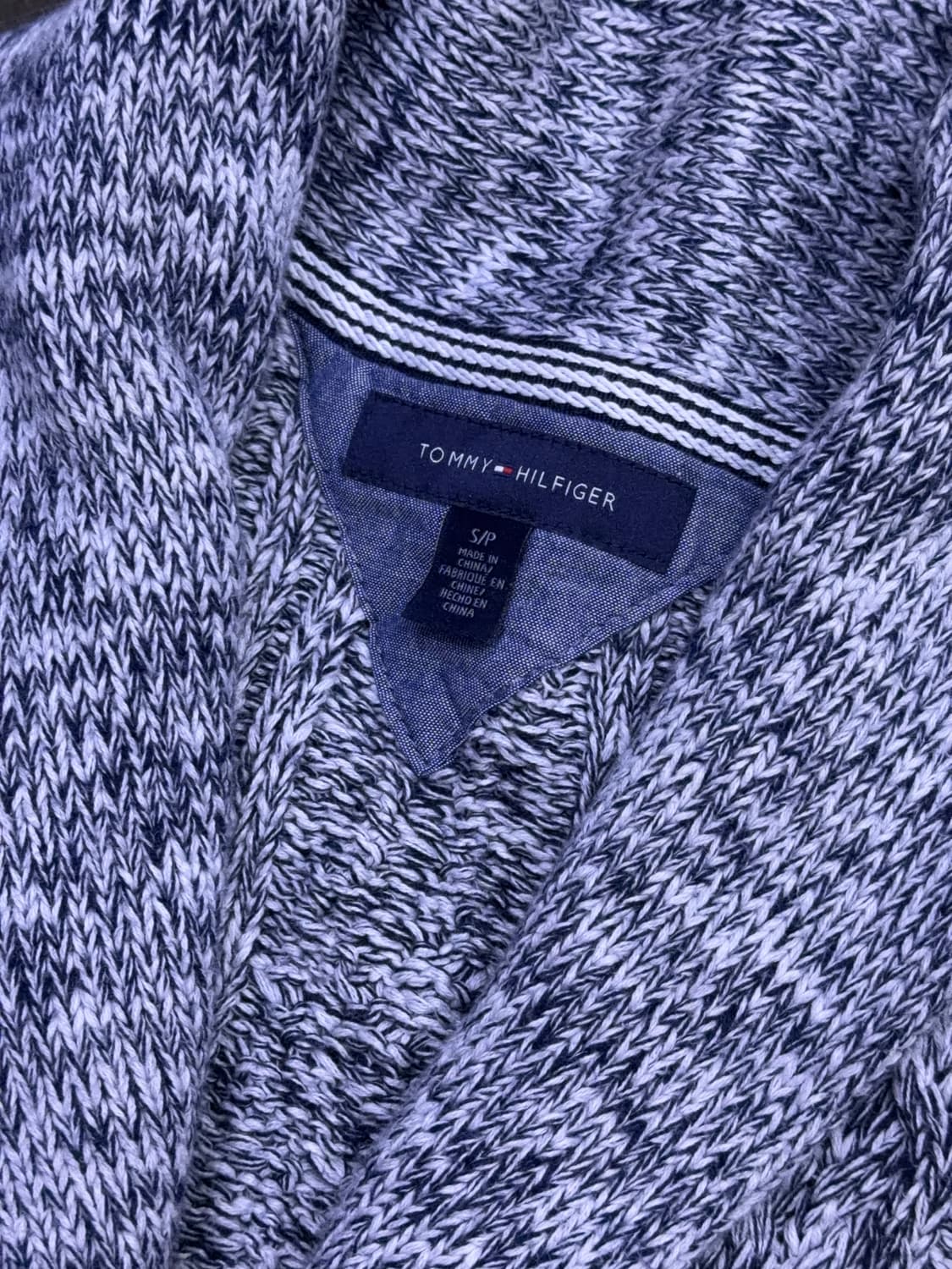 타미힐피거 케이블 배색 숄카라 넥 가디건 스웨터 S 상품이미지4
