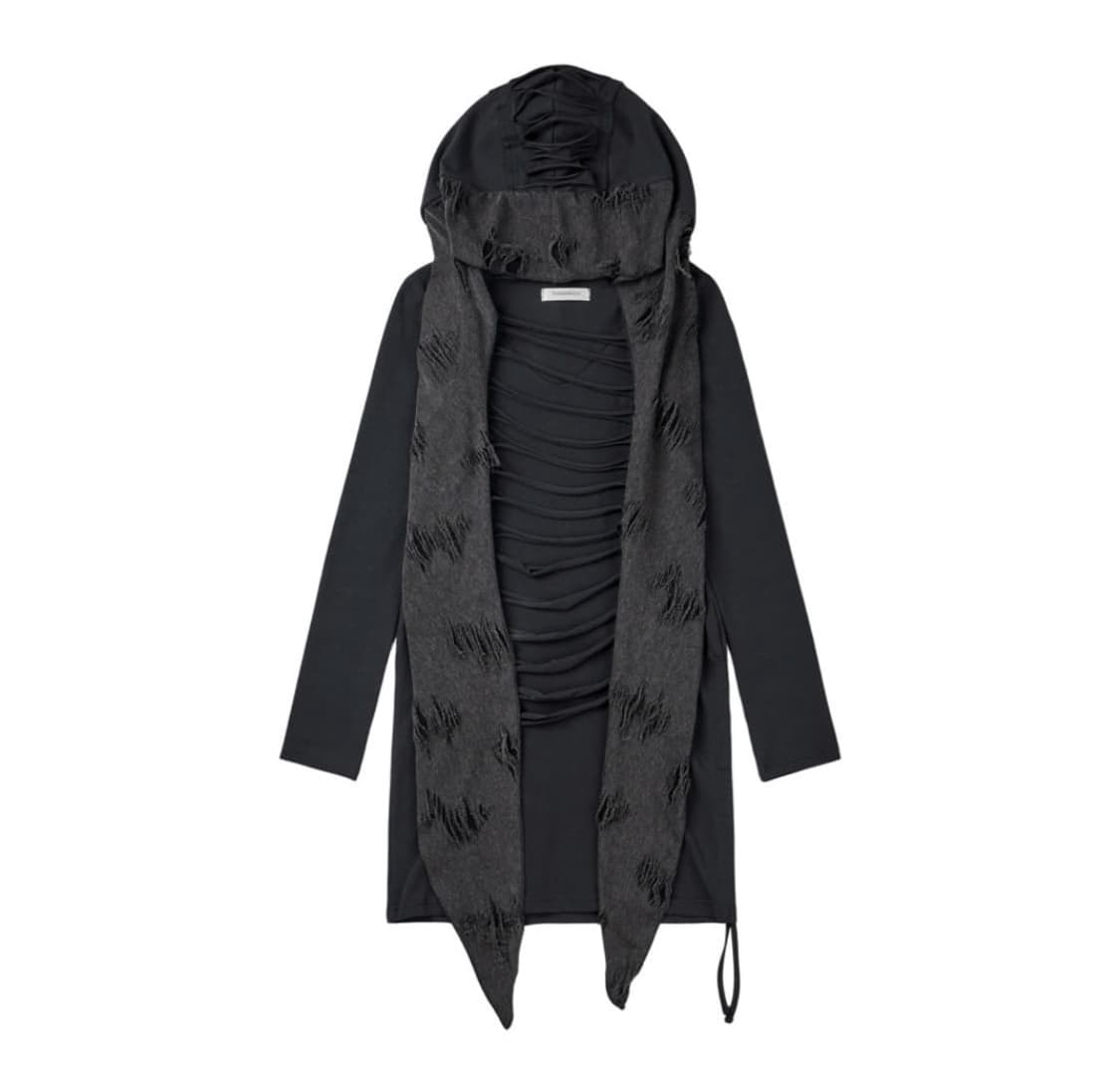 bonienkiye 보니앤키예 후드 스카프 드레스 원피스 차콜 상품이미지1