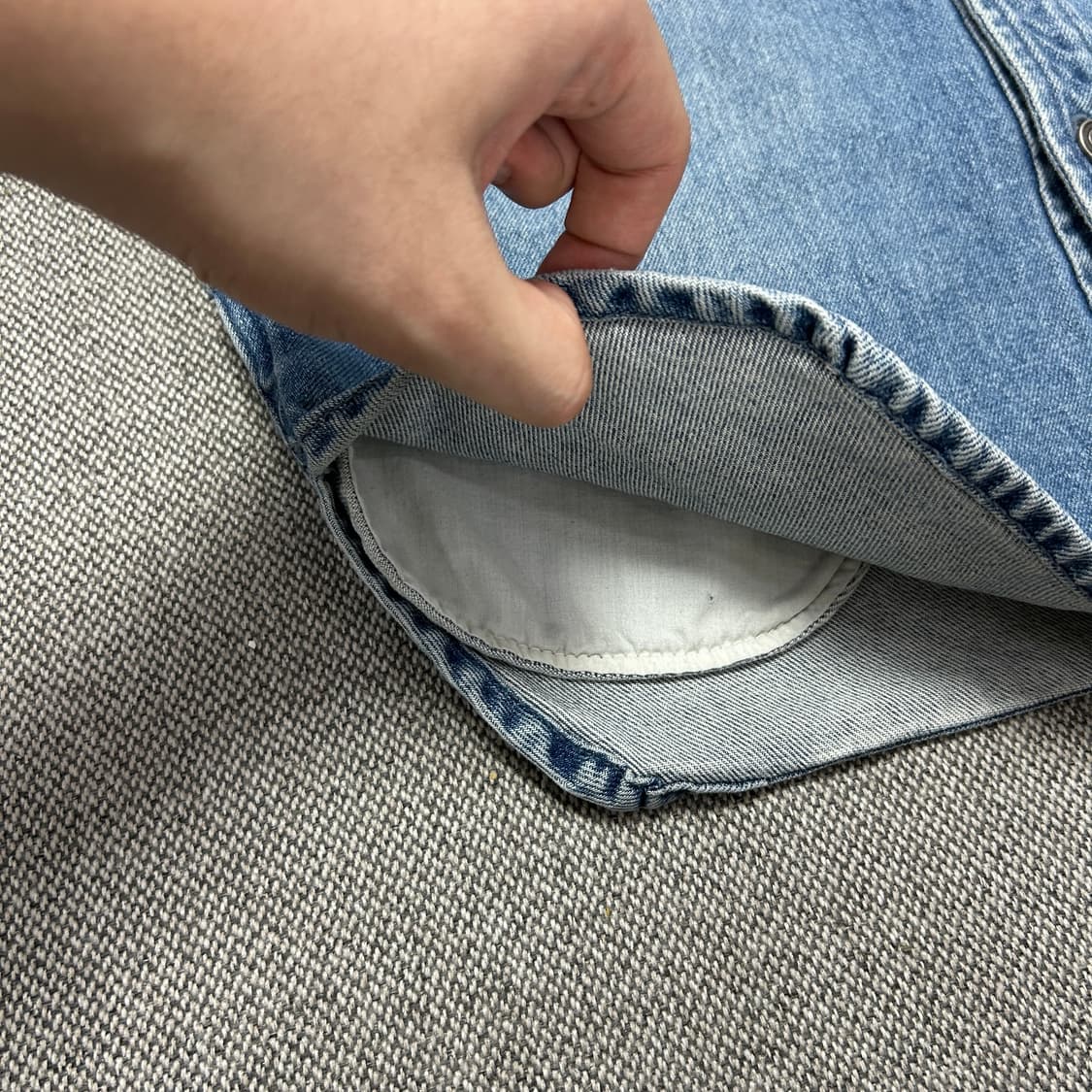 지오송지오 오버핏 절개 데님자켓(95) 상품이미지7