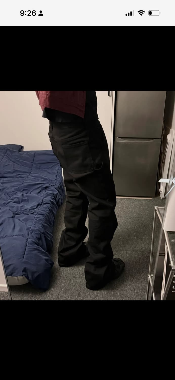 아르반) 루터스 새깅 플레어팬츠 솔리드블랙 4 상품이미지3