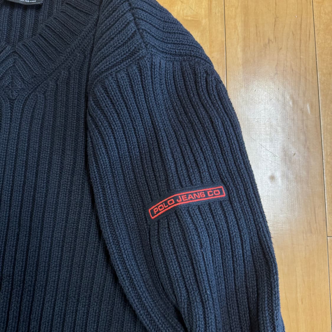 폴로 진스 남성 브이넥 니트 블랙 XL 상품이미지4