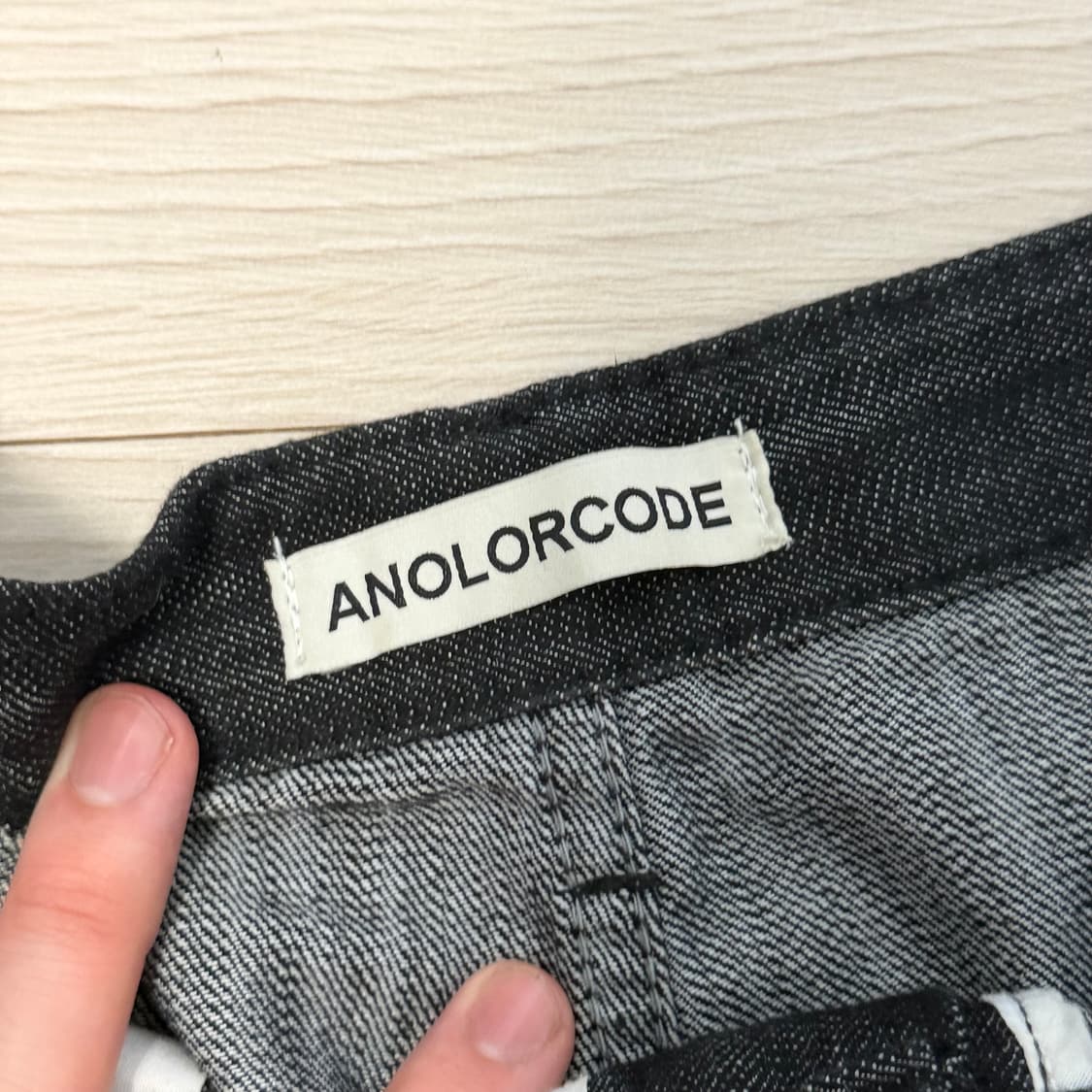 (L) 어널러코드 슬랍워싱 버뮤다 데님팬츠 블랙 상품이미지4