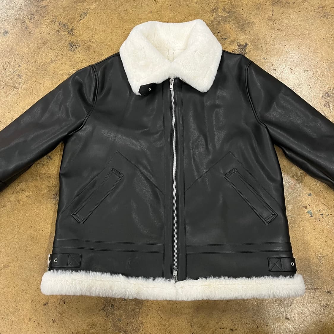 [정품/XXL] 도프제이슨 블랙 무스탕 자켓 양털 카라 b15 상품이미지3