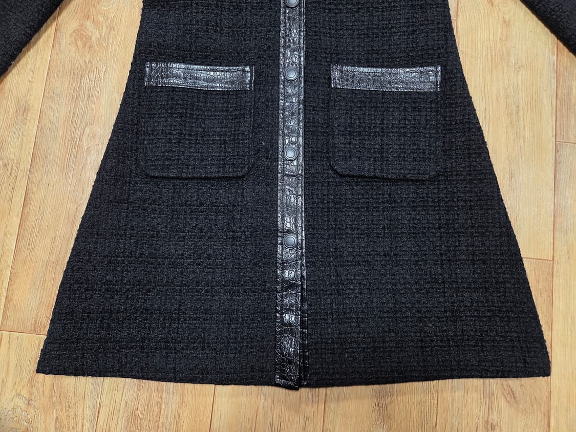 니쁜스(NIBBUNS) 벨벳트위드 레더배색 원피스 55-66 새상품 상품이미지9