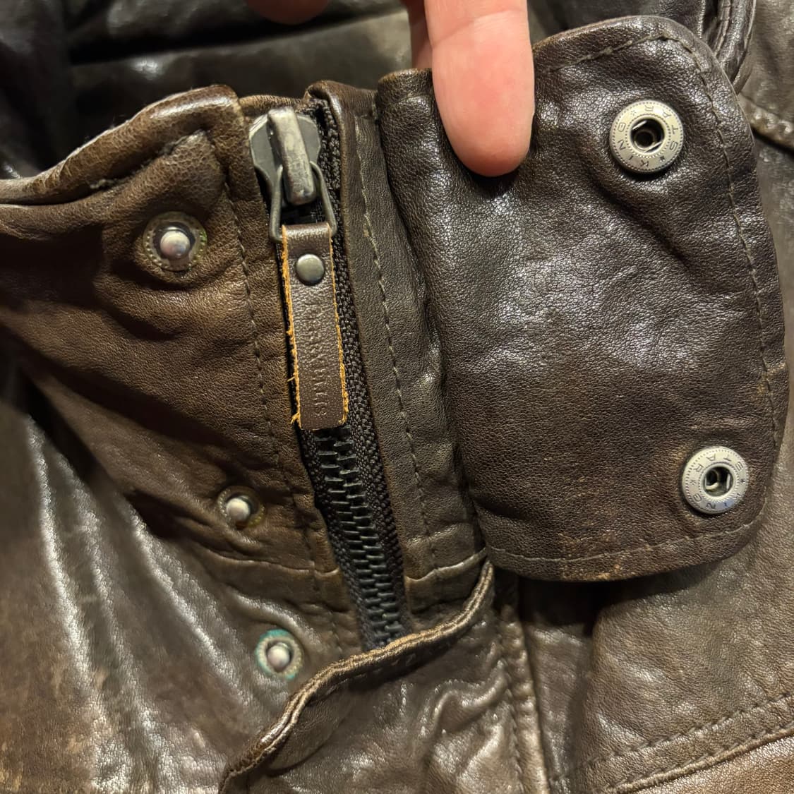 [95] 페리엘리스 양가죽 브라운 레더 자켓 D262 상품이미지5