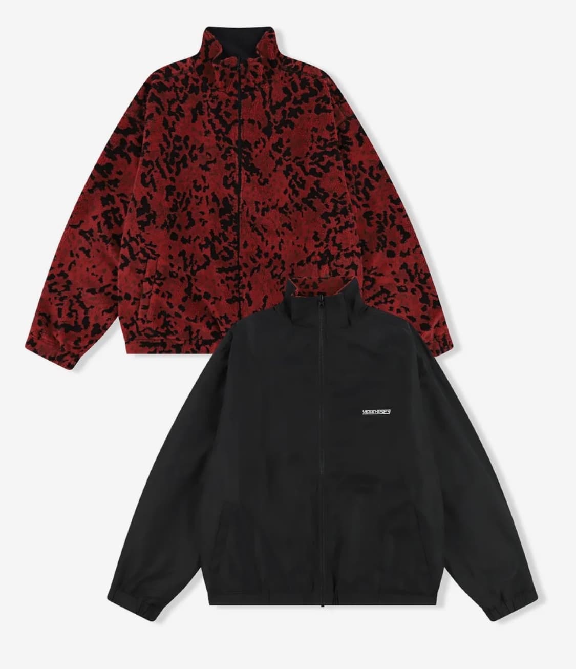 예스아이씨 리버시블 레오파드 플리스 자켓 레드 XL 상품이미지1