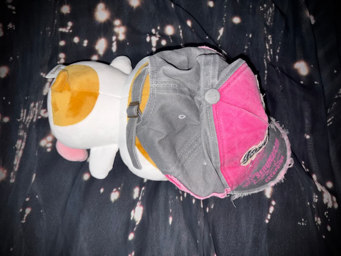 핑크 그레이 y2k 캡모자 볼캡 데미지 레터링 상품이미지3