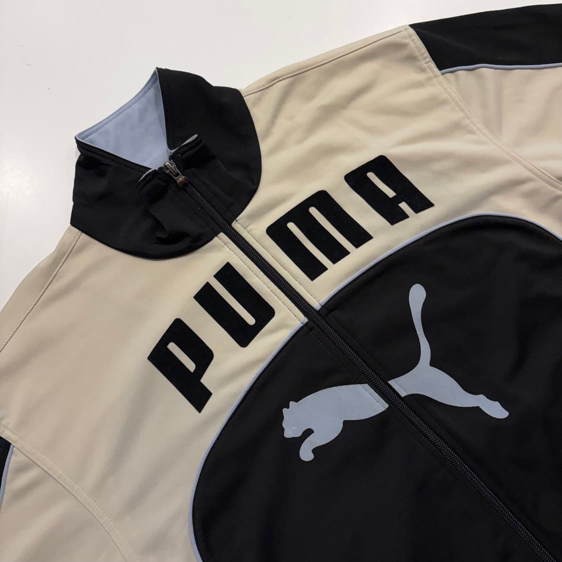 [M] 푸마 PUMA 빅로고 블랙/아이보리 트랙 자켓 져지 C500 상품이미지3