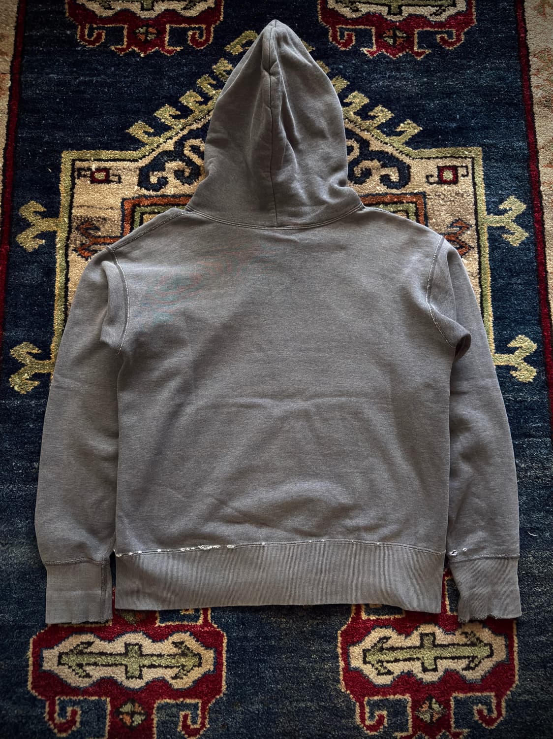 Two moon destroyed Dark gery Hood zip-up 상품이미지2