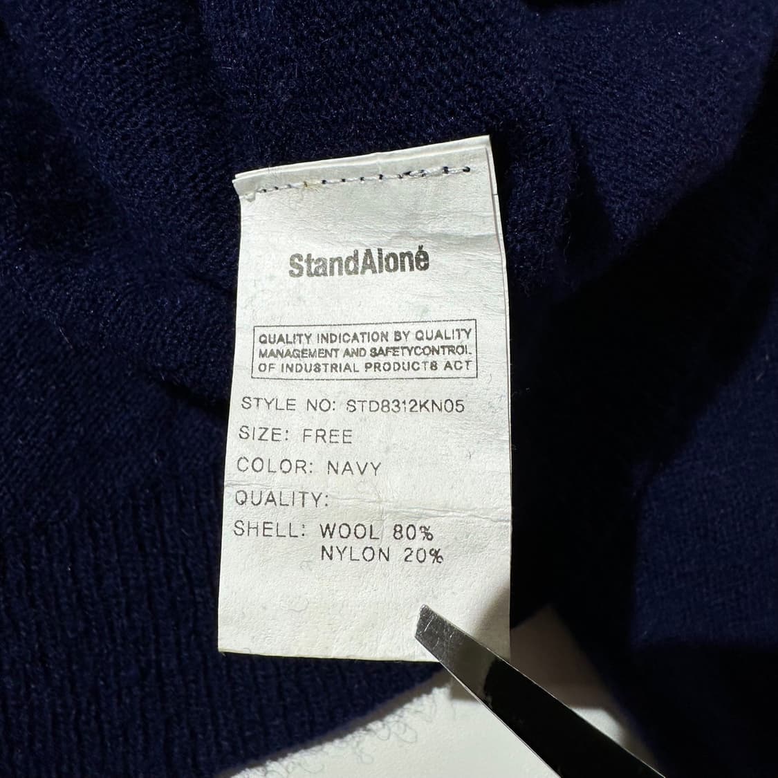 (새상품) 스탠드얼론 크롭 니트 가디건 네이비 상품이미지7