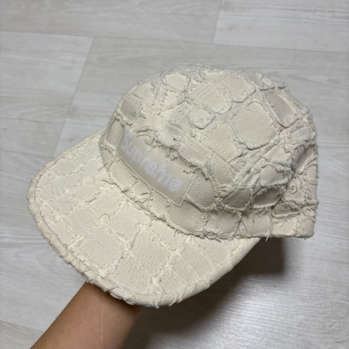 슈프림 프레이드 크록 데님 캠프캡 상품이미지2