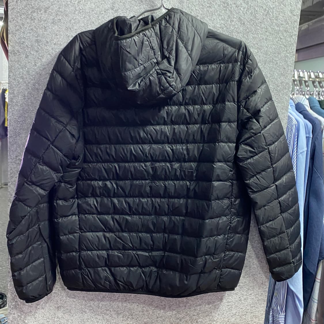 빈티지 블랙 후디 경량패딩 B3453 상품이미지3