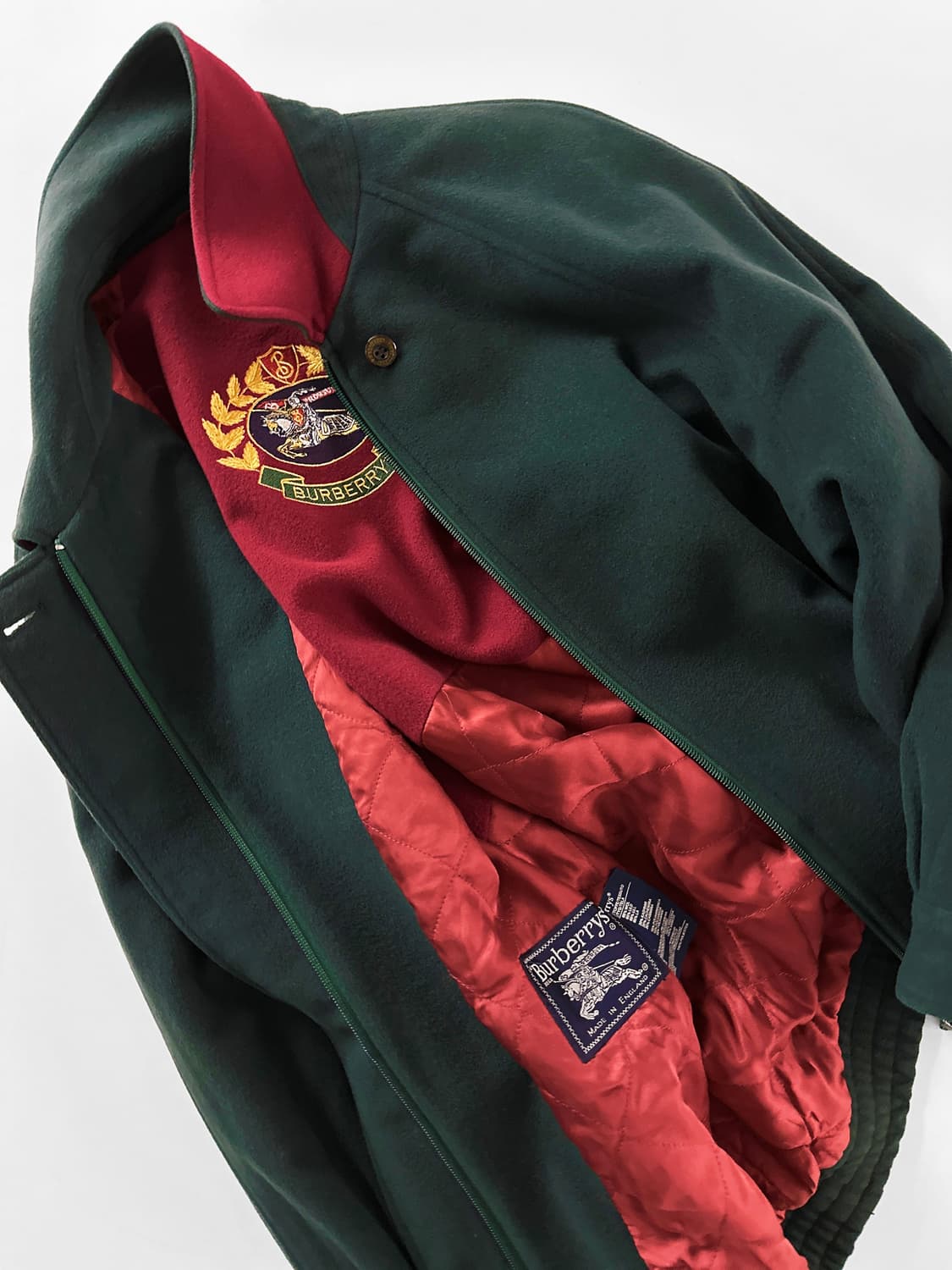 80~90s 빈티지 버버리 울 캐시미어 블루종 자켓 상품이미지1