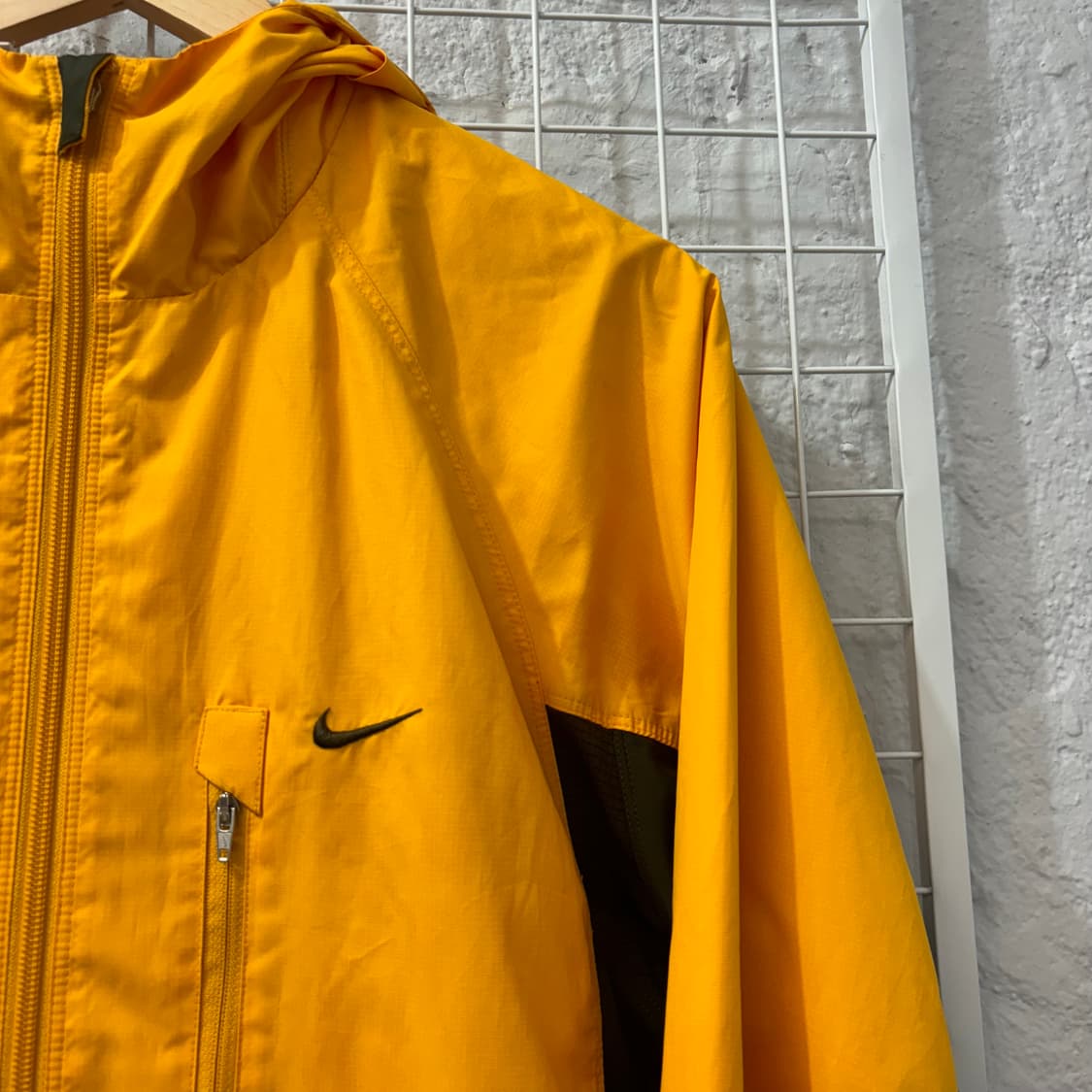 00s 나이키 올드스쿨 옐로 카키브라운 바람막이 자켓 XL 상품이미지5