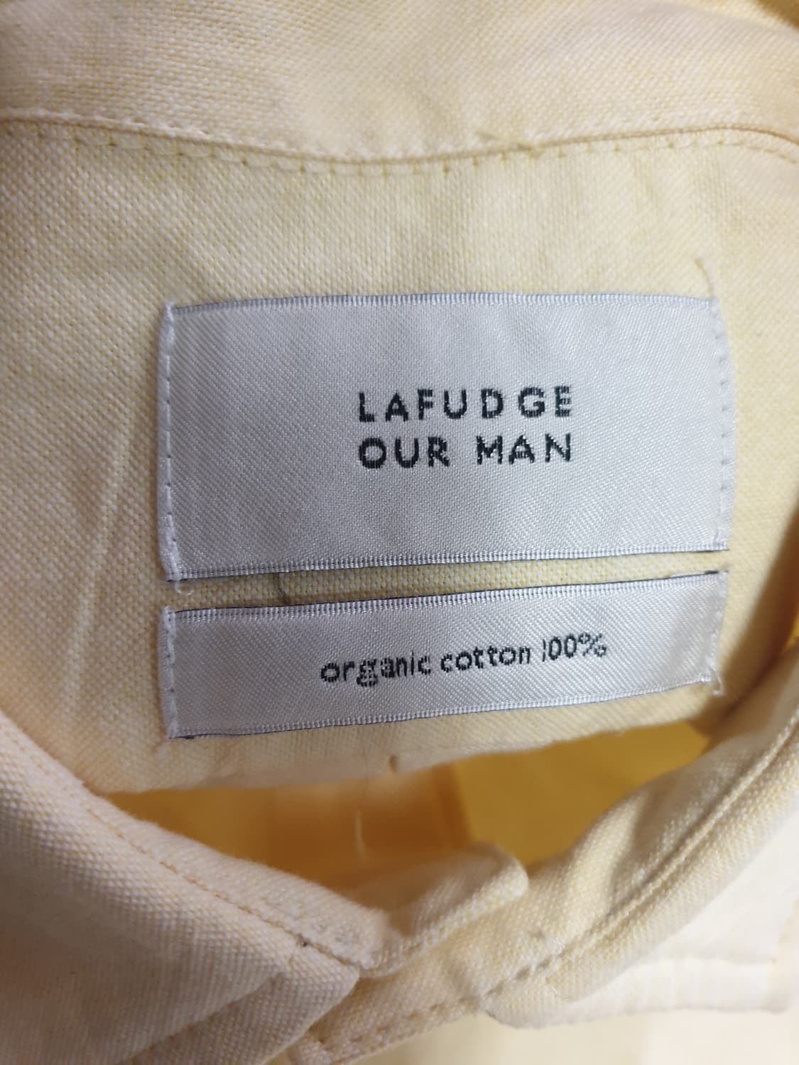 라퍼지스토어 맨 오가닉코튼100% 오버핏 반팔 옥스퍼드 셔츠 레몬 (M) 상품이미지2