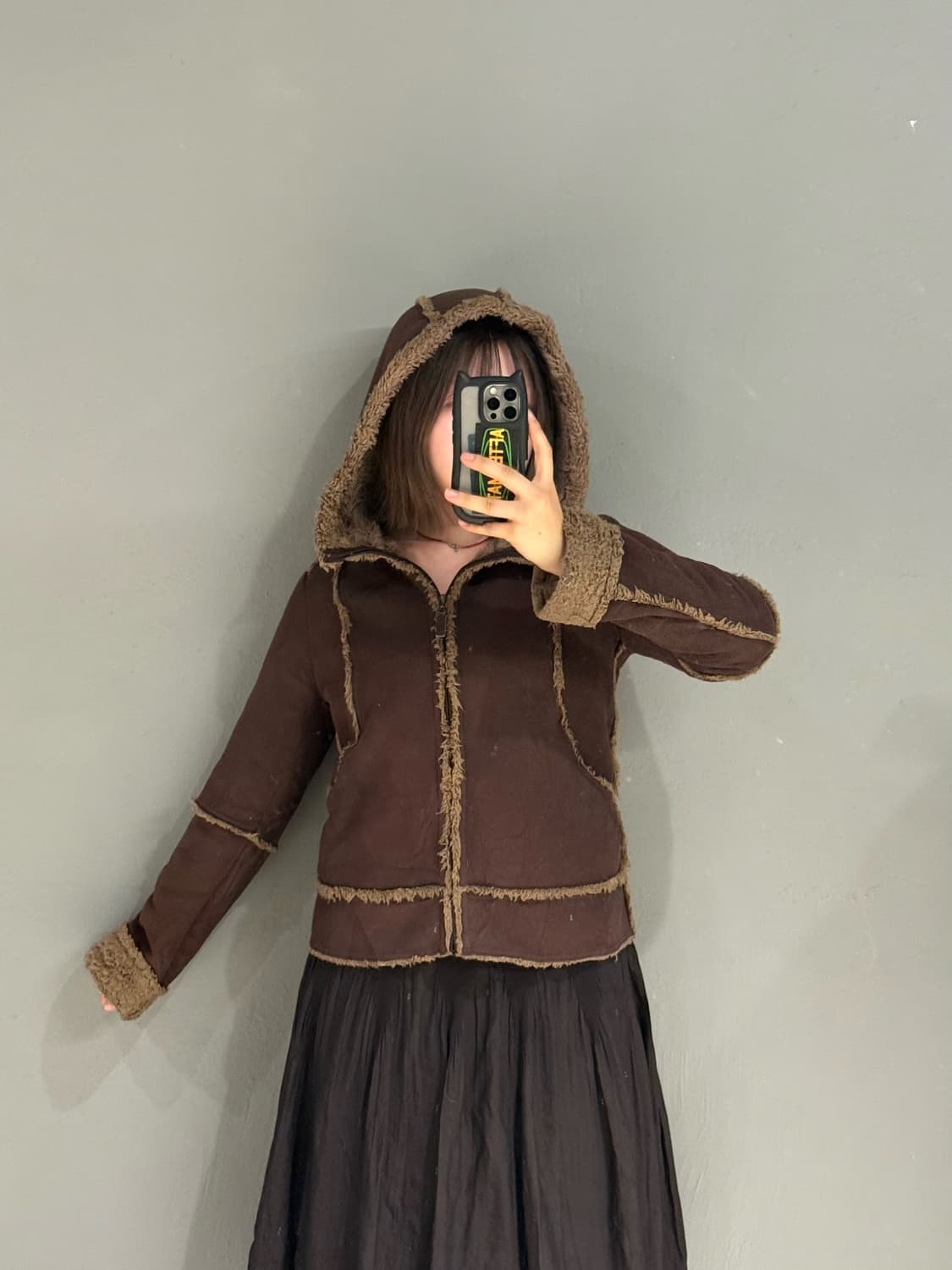 kawaii fur line detail fleece hood jk 상품이미지2