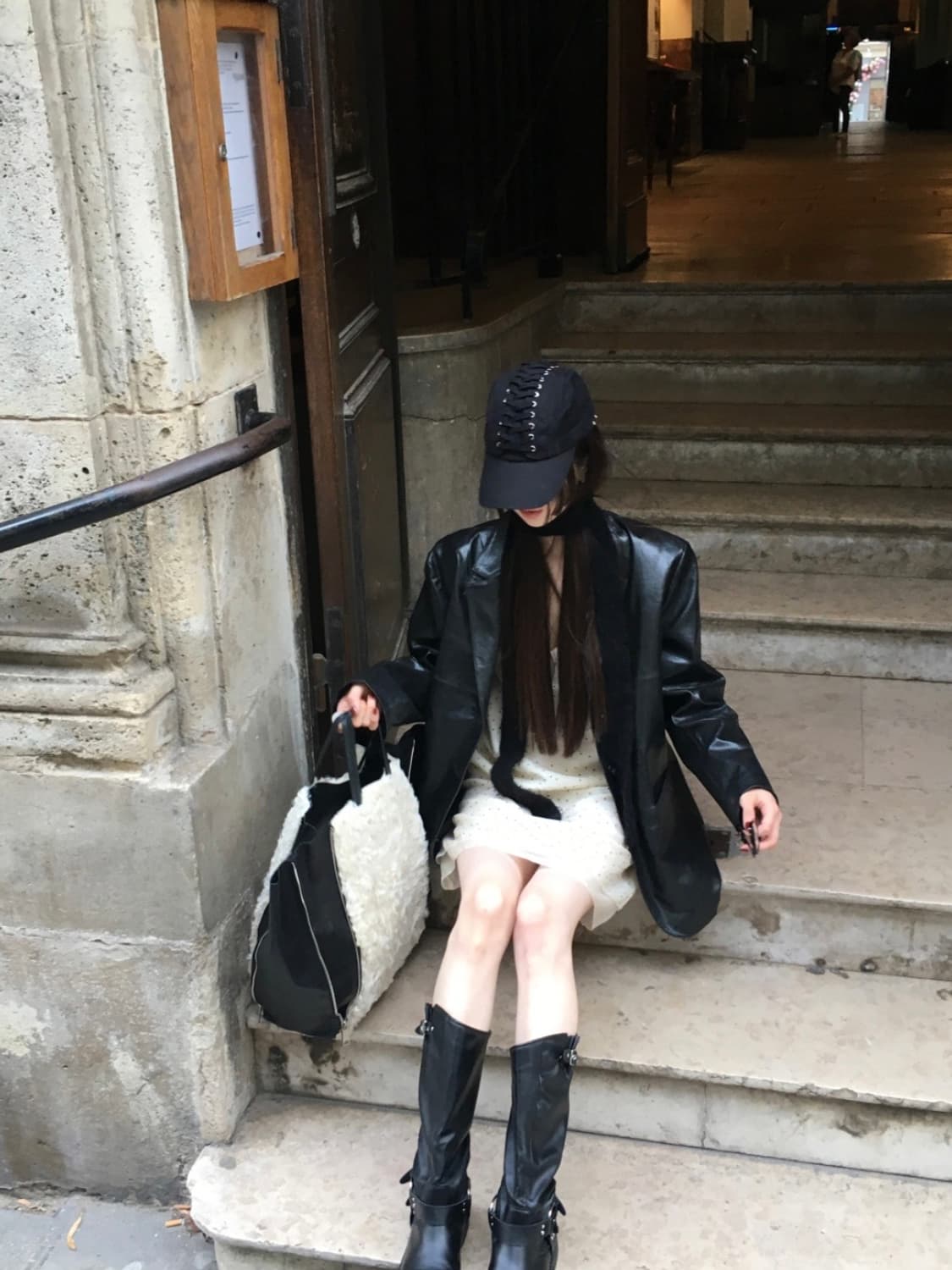 714center CROISSANT DRESS 아이보리 도트원피스 상품이미지3