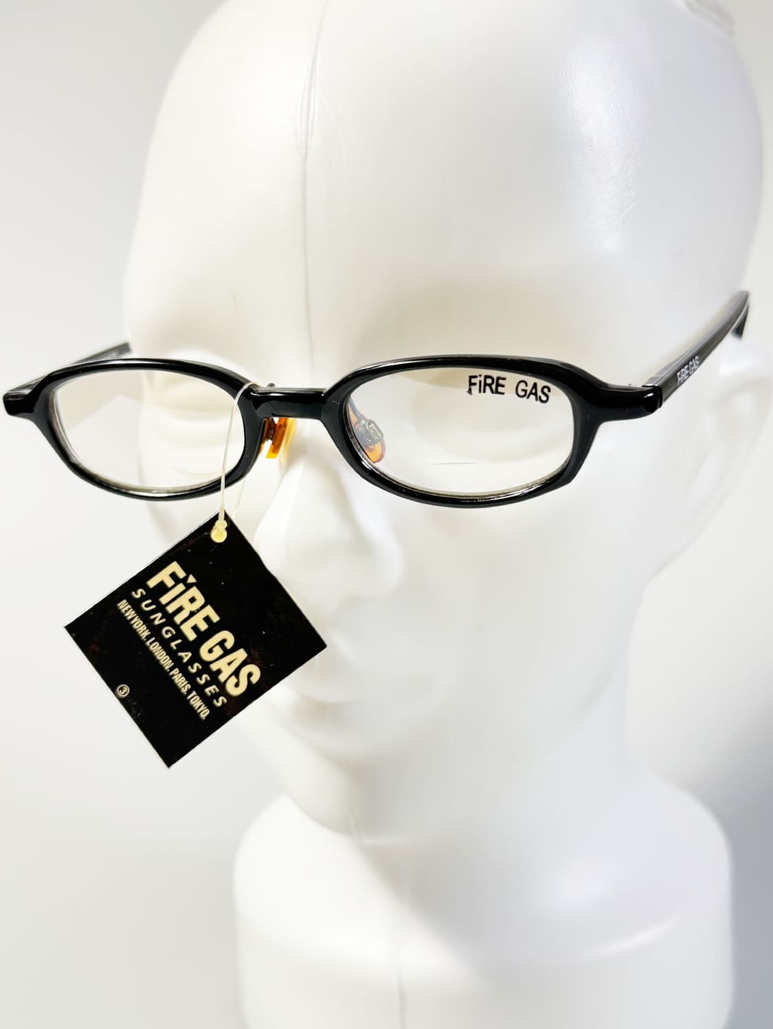 90s FIRE GAS 블랙 오벌 뿔테 프레임 빈티지 안경 상품이미지8