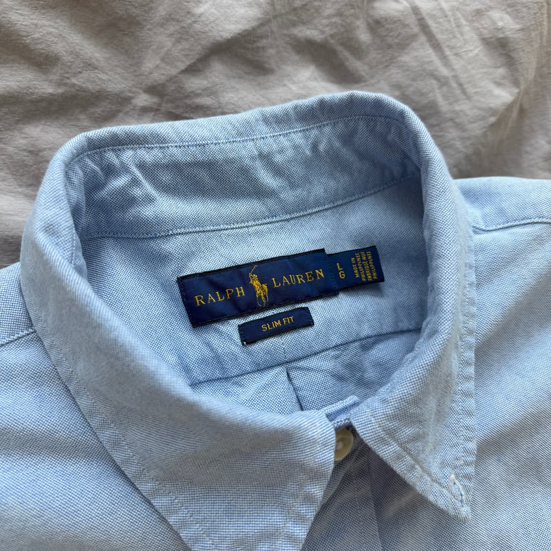 폴로 랄프로렌 블루 옥스포드 긴팔 셔츠 슬림핏 L 상품이미지3
