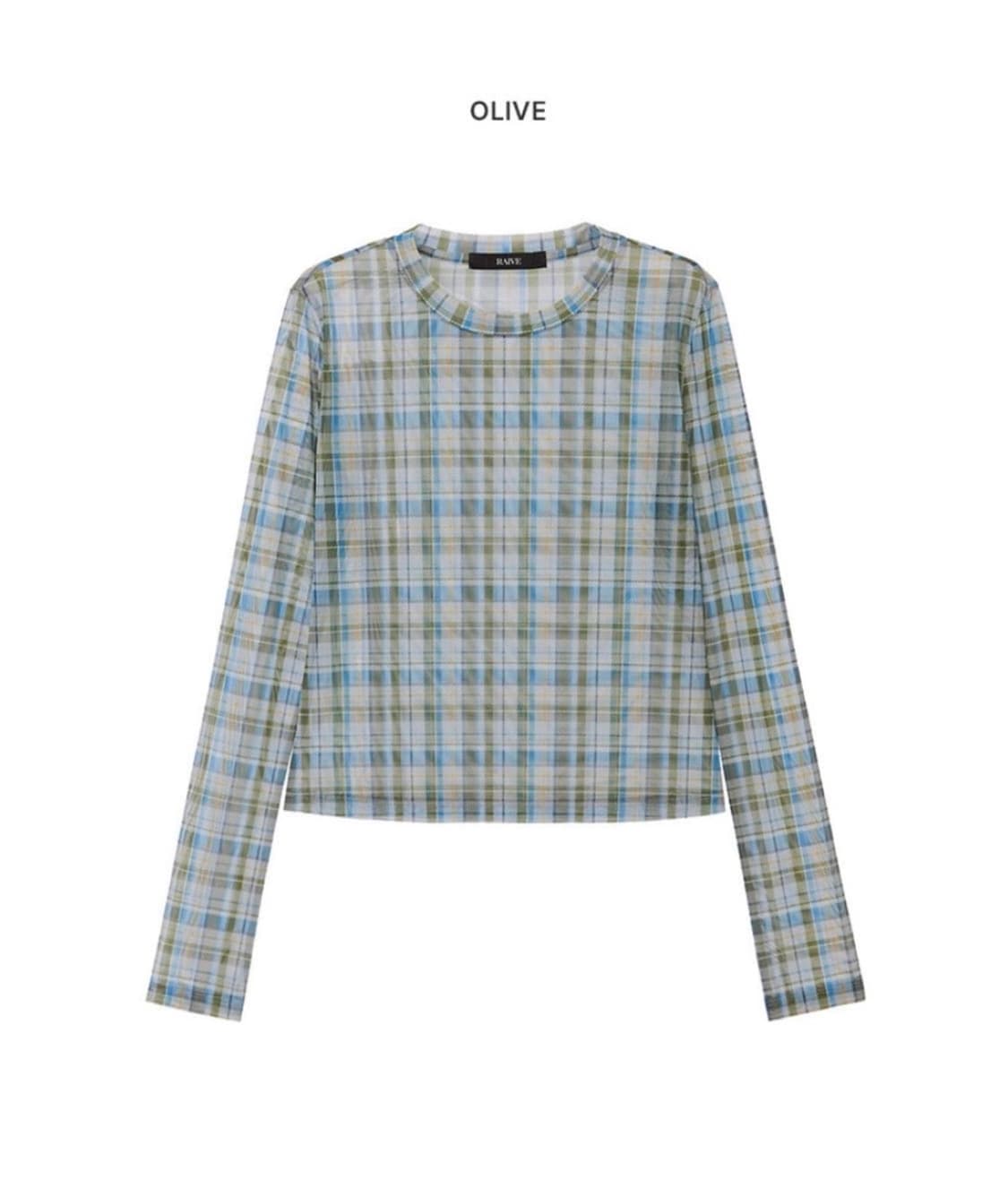 레이브 클래식 빈티지 체크탑 올리브 상품이미지3