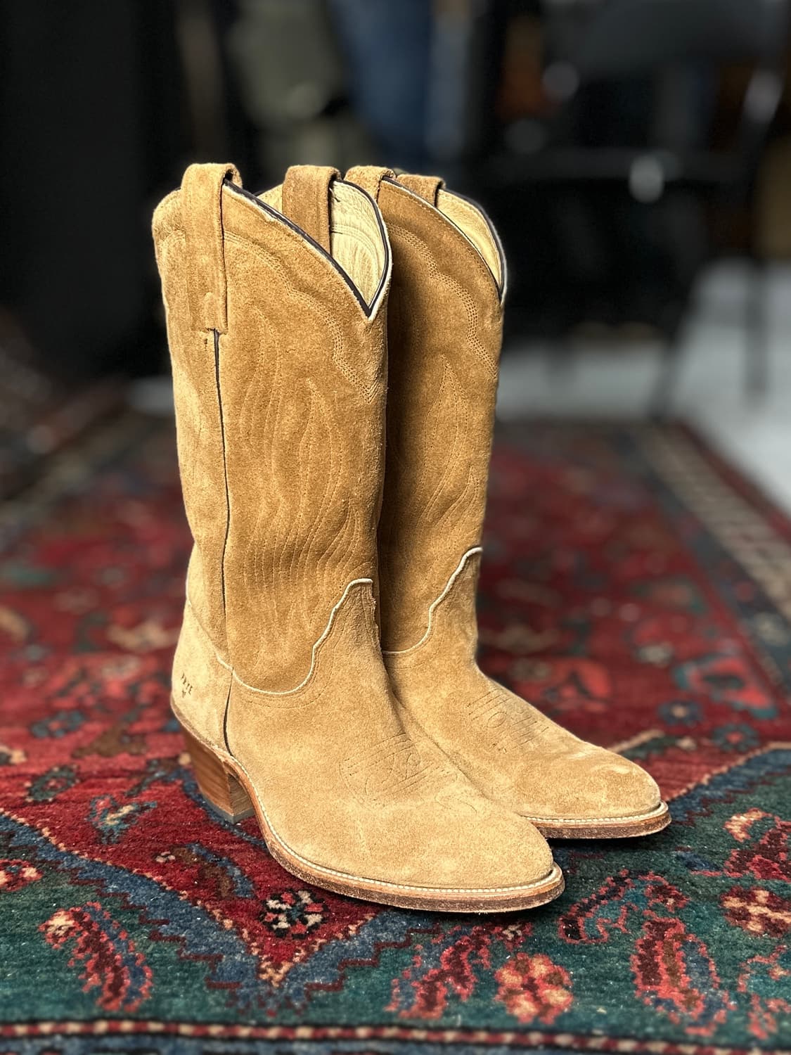 90s USA Made FRYE 러프아웃 스웨이드 카우보이 웨스턴 부츠 상품이미지4