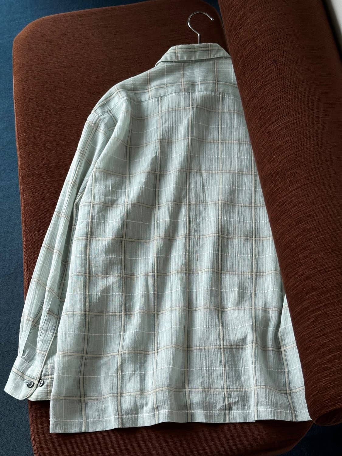 Light linen poly design sheer shirt 상품이미지9