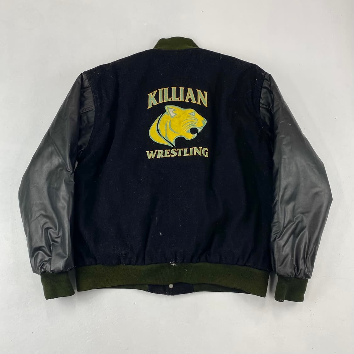 게임 USA 빈티지 자수 레더 암 배색 바시티 자켓 (100) 상품이미지2