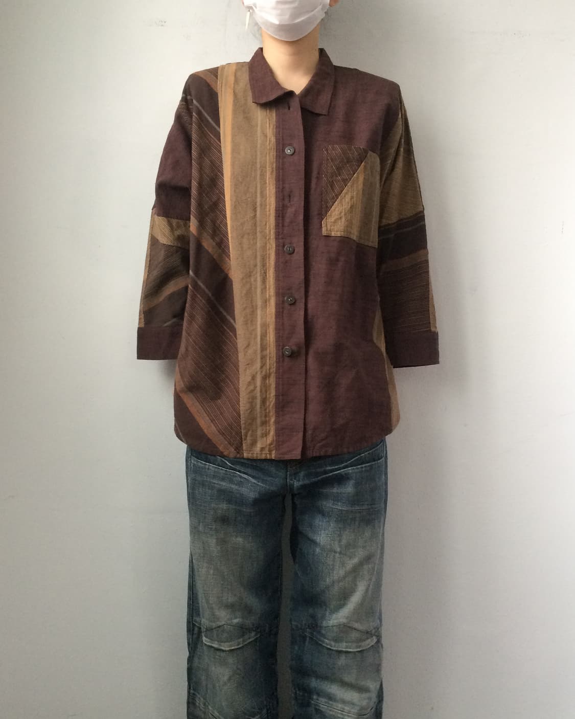 Stripe pattern mixed shirt 상품이미지5