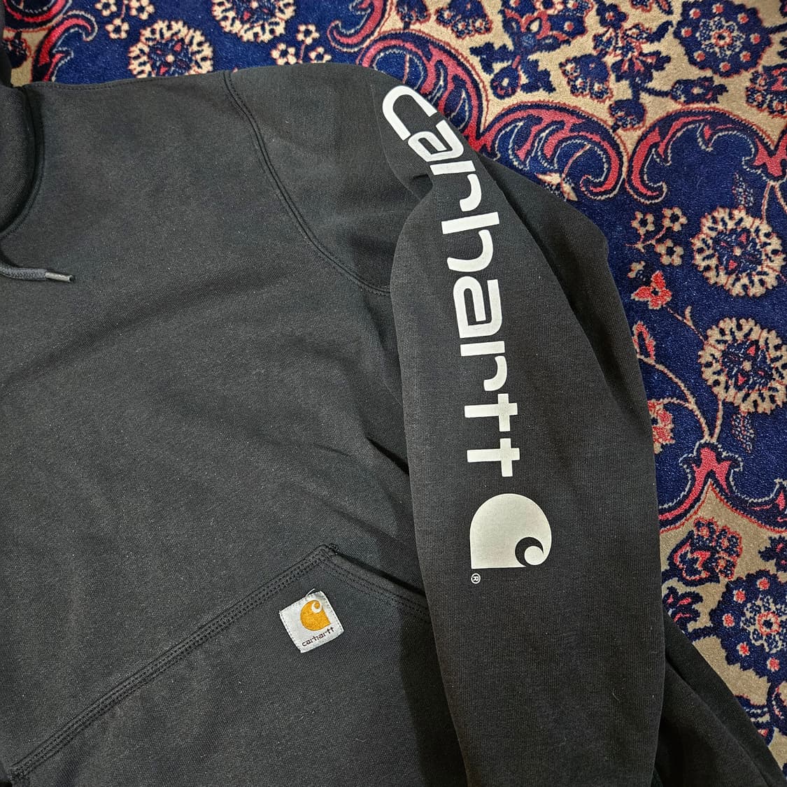 칼하트 레터링 빈티지 후드티 M size 상품이미지2