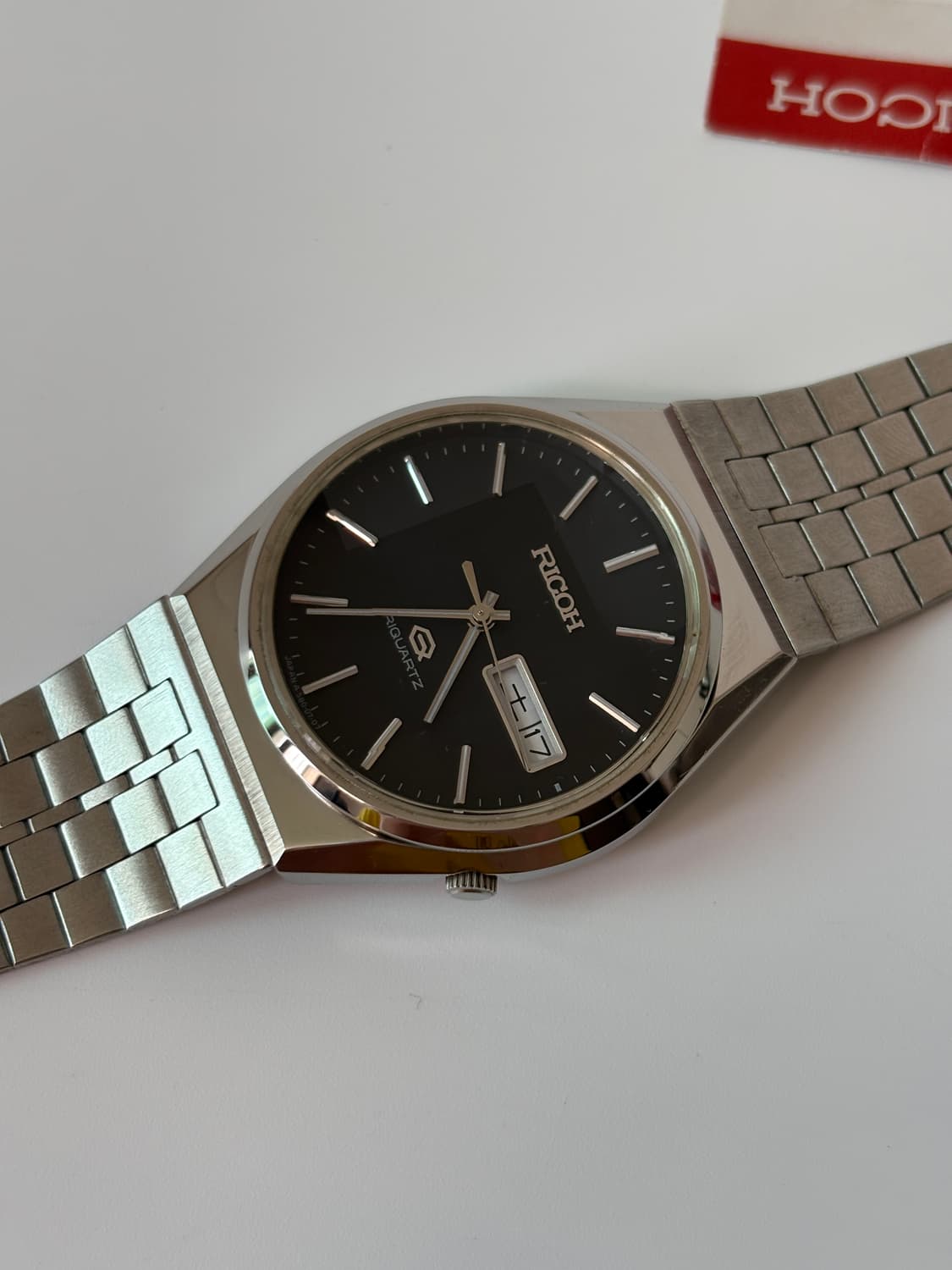 1980s Black Dial Silver Riquartz 상품이미지4